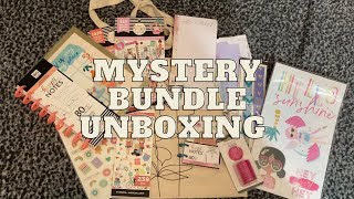 UNBOXING HAPPY PLANNER SQUAD MYSTERY BUNDLE Stickers notebooks and more [upl. by Haraj]