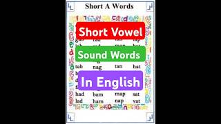 Short Vowel Sound Words in English trending vocabulary viralshorts [upl. by Nilyaj]