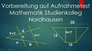 Aufnahmetest Mathematik Studienkolleg Nordhausen  Geometrie [upl. by Ketti]