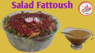 Fattoush Salad Healthy Arabic Recipe [upl. by Suilenroc]