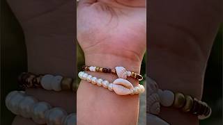 Cowrie Shells And Sea shells Making beautiful bracelet diy  viral  reels  shorts [upl. by Merola]