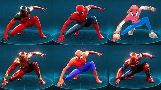 SpiderMan Ps4  All 38 Suits Showcase Including all 10 DLC Suits [upl. by Kcirdorb6]