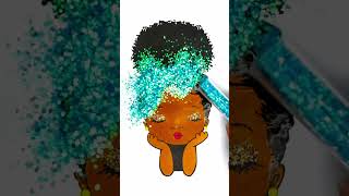 DIY Peekaboo Girl glitter afro hair creative ideas for kids kids girl kidsart [upl. by Bucella966]