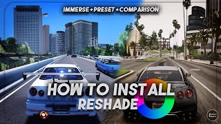 How to install Reshade  Presets for GTA 5 wComparison  2023 [upl. by Aihsaei]