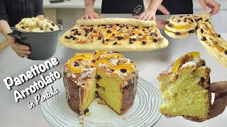 PANETTONE BRIOCHE ARROTOLATO veloce IN PENTOLA con MARMELLATA e NOCI [upl. by Nannahs]