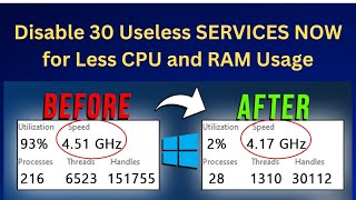 ✅Disable THESE 30 Useless SERVICES NOW for Less CPU and RAM Usage in Windows 1011 [upl. by Alliber]