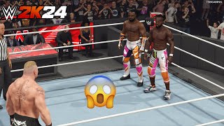 Brock Lesnar vs New Day at Raw  WWE2K24 Gameplay  Epic Match [upl. by Leblanc]