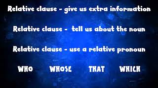 Relative clause lyrics video YouTube [upl. by Eilzel]