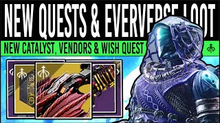 Destiny 2 NEW QUEST UNLOCK amp EVERVERSE LOOT Exotic QUEST Cosmetics Vendors Weapons 2nd Jan [upl. by Triley]