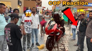 Ducati Panigale V4s in Local Siliguri Market 🥵 PUBLIC REACTION SUPERBIKES🔥  Cute girls 😂 Clickbait [upl. by Drolet618]