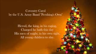 CHRISTMAS SONGS  Coventry Carol US Army Band [upl. by Metabel338]