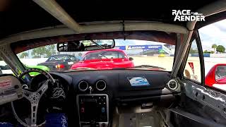 2023 CFR SCCA Members Memorial Spec Miata SARRC Feature Race With Last Lap Insanity [upl. by Amolap]