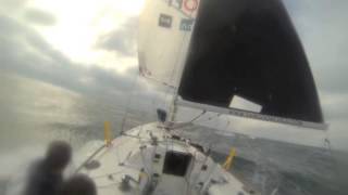 Downwind Figaro sailing in 35kts of wind [upl. by Leksehcey]