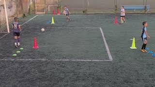 warm up passing drill  passe skipping coordination agilité U12 U11 U10 U9 training football [upl. by Nnaeiluj249]