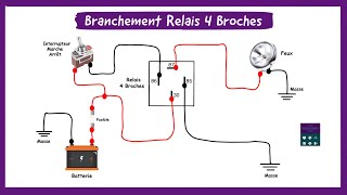 Comment Brancher Un Relais 12v 4 Broches Avec Interrupteur Marche Arrêt electrical automobile [upl. by Akcebar]