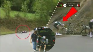 van Aert Fall 🤕 Wout van Aert Crashes Abandons Vuelta a España 2024 In Stage 16 [upl. by Ravi]