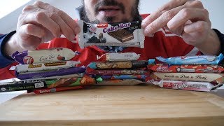 ASMR Dessert – Chocolate Bars Candy Bars Granola Bars and Fruit Bars – 16 Bars Vol 5 [upl. by Adnohr16]