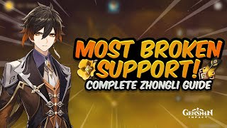 UPDATED ZHONGLI GUIDE BROKEN NEW SET  Best Artifacts Weapons Teams amp Showcase  Genshin Impact [upl. by Dailey]