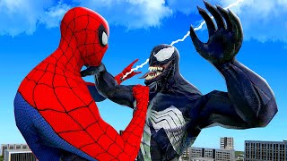 Fighting VENOM as Spiderman  Bonelab VR Mods [upl. by Lynad694]