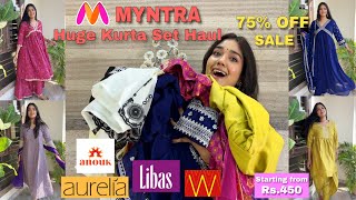 UPTO 80 OFF😱 MYNTRA Trendy Kurta Sets Haul  STARTS AT RS45  Festival Offer [upl. by Inalawi]