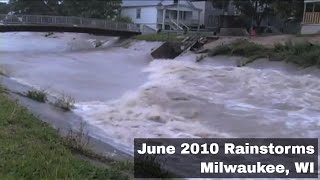 June 2010 Rainstorms in Milwaukee WI [upl. by Armat]