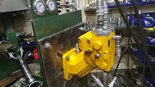 ГТС Испытания на стенде гидромотора Rexroth Testing hydraulic Rexroth 144239 [upl. by Martina]