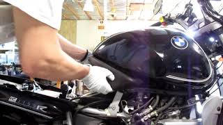 BMW Service  R1100R  R850R Battery Access [upl. by Nosirrah]