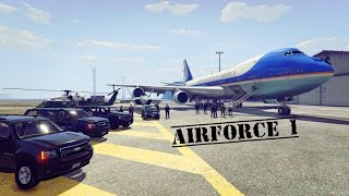 GTA 5 Online Mod Presidential Escort with  Machinima Air force one Marine one Motorcade [upl. by Valdis42]