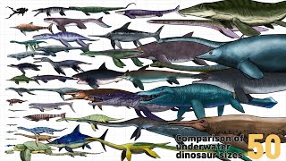 공룡  Ancient marine repiles Size Comparison  50 Sea Dinosaurs Size Comparison Mosasaurus49 [upl. by Ieluuk]