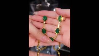 Green Stone Crystal Chain amp bracelet Gift  Product Id  Q96998  Link in profile gift christmas [upl. by Omiseno]