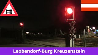 Železniční přejezdBahnübergang LeobendorfBurg Kreuzenstein A  1492023 [upl. by Akinert]