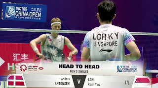 Atonsen vs Loh Kean Yew  Badminton China open [upl. by Hartwell969]