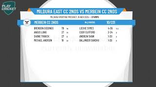 Mildura East CC 2nds v Merbein CC 2nds [upl. by Rosaleen]