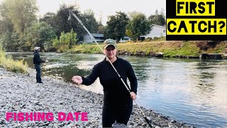 WE WENT ON A DATE AT 5 AM Salmon Fishing at the Nisqually River in Washington [upl. by Rebhun]