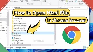 How to Open HTML File in Chrome  HTML File Open in Browser [upl. by Anella]