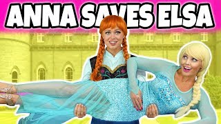 FROZEN ANNA SAVES ELSA After Elsa Almost Freezes Everything Totally TV [upl. by Tsan]