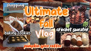 ultimate fall vlog  crocheting a fall sweater baking cookies shopping fall festive [upl. by Adnomal]