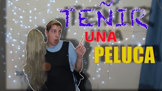 TEÑIR una PELUCA SINTÉTICA  ¿parte 3  con tinte para ropa 💇💆🙈 [upl. by Aedrahs258]