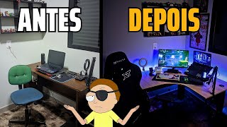 TRANSFORMEI meu QUARTO GAMER II  Realizando um SONHO Antes e Depois [upl. by Ahtebbat]