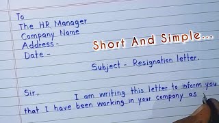 Resignation Letter  Most Beautiful Handwriting  Resignation Letter Sample Or Format [upl. by Normy]