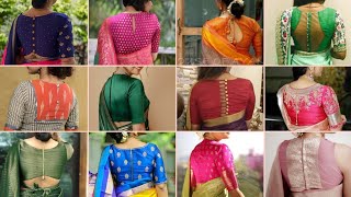 Latest Closed back neck blouse designs Trendy high neck blouse designs Silk saree blouse designs [upl. by Anairda]