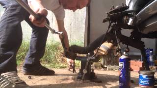 Honda civic EP3 rear trailing arm bush pin removal [upl. by Ahsiled]