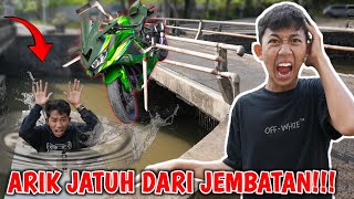 PAR4H😱ARIK J4TUH DI JEMBATAN BAWA MOTOR ZX Saputra P4nik Banget  Mikael TubeHD [upl. by Rhianna]