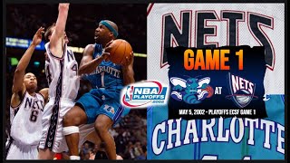 Charlotte Hornets at New Jersey Nets  2002 Playoffs ECSF Game 1 [upl. by Nordgren]