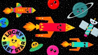 🚀 Space Rocket Blast Off 🌍 Baby Sensory Fun with Colourful Planets 🌟🪐 [upl. by Redlac986]