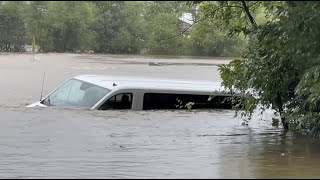 Woman escapes van stuck in water amid historic Asheville flooding in Helenes aftermath [upl. by Yeslehc]