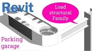 Revit Architecture Parking garage Part 04  Load structural Beams and Columns [upl. by Sophi]