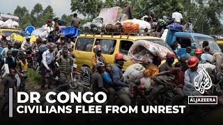 Thousands flee in eastern DR Congo as M23 rebels advance near Goma [upl. by Latham]