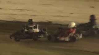 20180505 NorthLine Speedway Go Carts Final Crash [upl. by Nylorac]