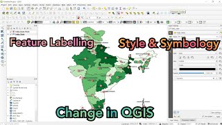 QGIS Tutorial  Feature Labelling Style amp Symbology Change  How to Label Feature in QGIS 312 [upl. by Artemisa61]